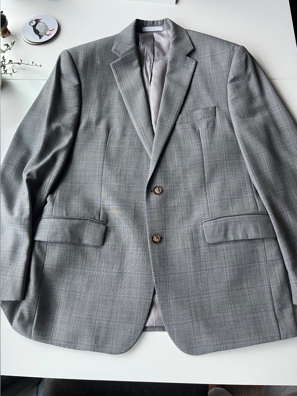 Lauren Ralph Lauren Gray Blue Window Pain Suit RN90736 40R, 36Wx32L